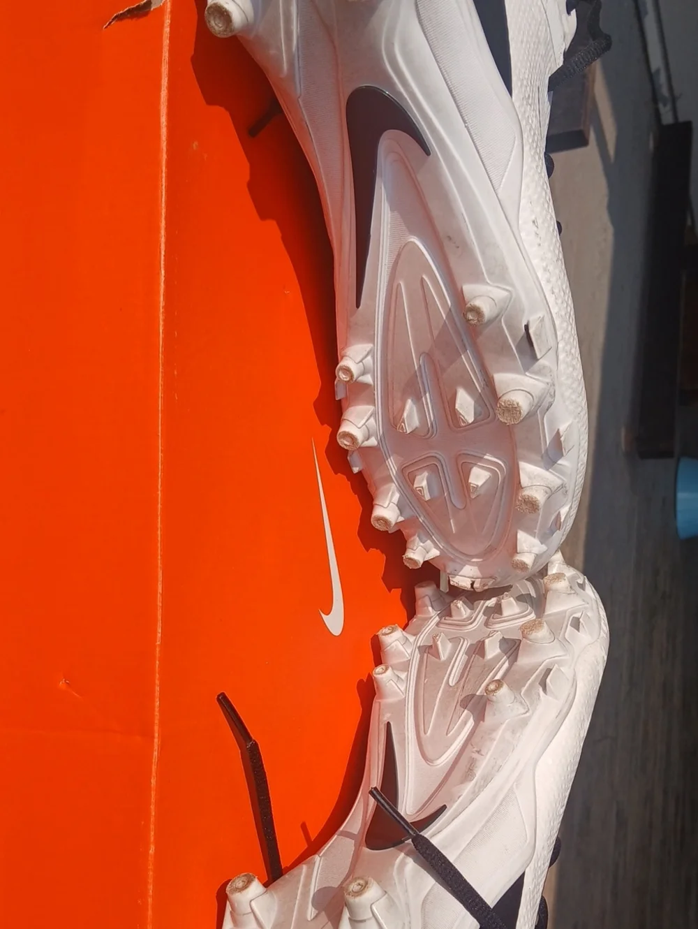 Nwt Nike Alpha Huarache  Cleats Mens White and Black Size 12